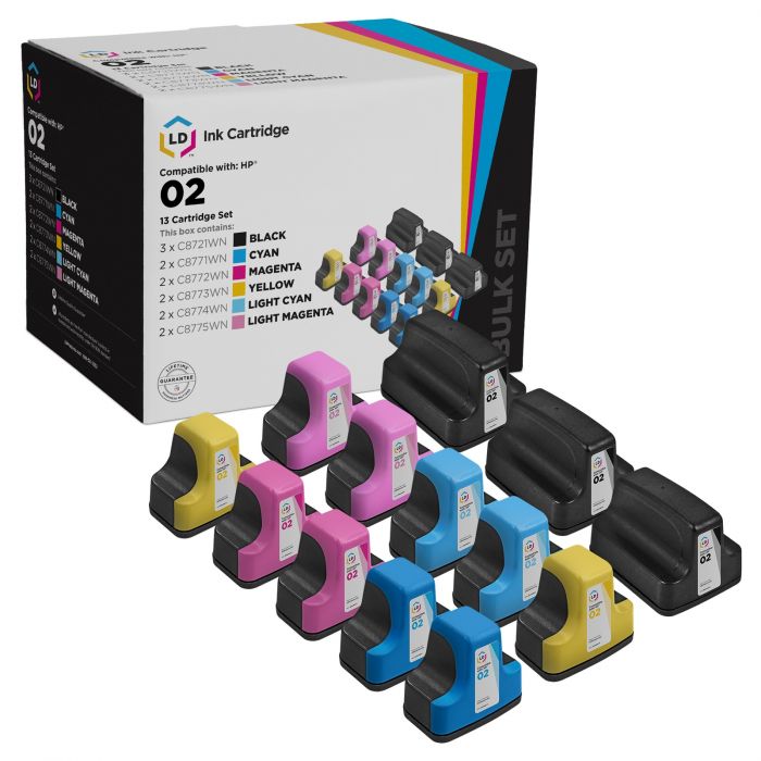gebrek schoonmaken De layout HP 02 Ink Bulk Set of 13 Cartridges - Reduced Prices on Remanufactured  Cartridges - 4inkjets
