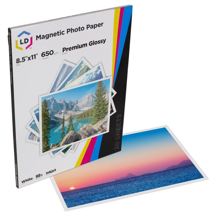LD Magnetic Photo Paper, 20 Sheet Pack For Inkjet Printers - 4inkjets