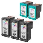 LD Remanufactured Black & Color Ink Cartridges for HP 74XL & HP 75XL