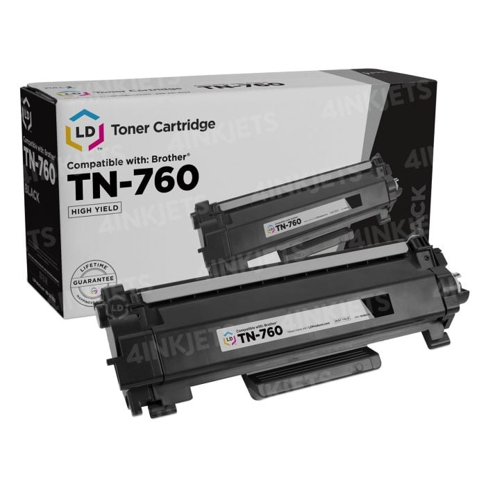 Brother Genuine TN760 High Yield Black Toner Cartridge, (for use with  MFC-L2710DW MFC-L2750DW HL-L2350DW HL-L2370DW HL-L2395DW HL-L2390DW  DCP-L2550DW