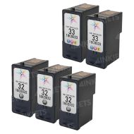 Lexmark Remanufactured 18C0032 / 18C0032 Black and Color Ink Set of 5